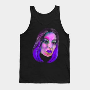 Violet watercolor girl portrait Tank Top